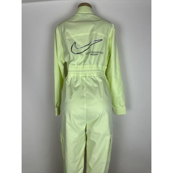 Nike Womens Sportswear Swoosh Utility Jumpsuit RARE Lime Green Size Small - Picture 3 of 12